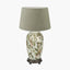 Parrot Tall Glass Table Lamp Base with Milos 40cm Pistachio Green Linen Tapered Lampshade
