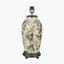 Parrot Tall Glass Table Lamp Base with Edward 40cm Pistachio Green Linen Cylinder Lampshade