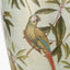 Parrot Tall Glass Table Lamp Base with Lino 40cm Cream Self Lined Linen Cylinder Lampshade