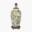 Parrot Tall Glass Table Lamp Base with Lino 40cm White Self Lined Linen Cylinder Lampshade