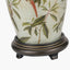 Parrot Tall Glass Table Lamp Base with Lino 40cm White Self Lined Linen Cylinder Lampshade