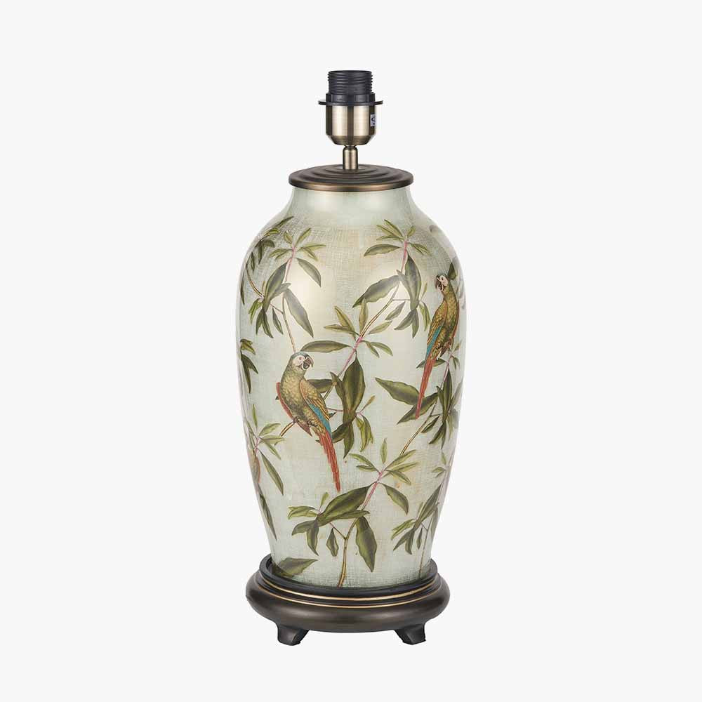 Parrot Tall Glass Table Lamp