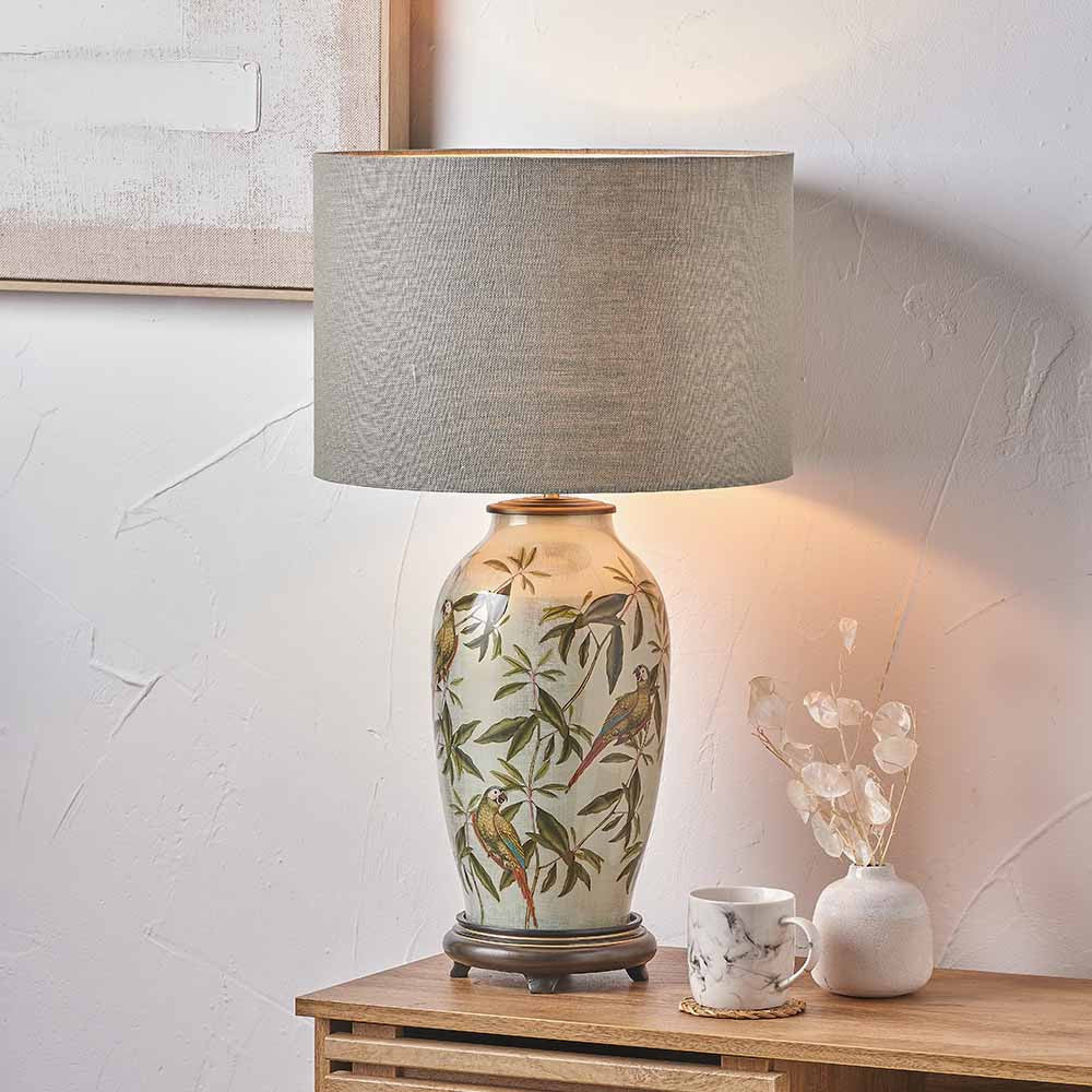 Parrot Tall Glass Table Lamp