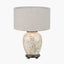 Daikon Flower Medium Glass Table Lamp Base with Quinn 35cm Slubby Hopsack Cylinder Shade