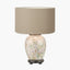 Daikon Flower Medium Glass Table Lamp Base with Henry 35cm Taupe Handloom Cylinder Lampshade