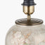 Daikon Flower Medium Glass Table Lamp Base with Edward 35cm Natural Linen Cylinder Lampshade