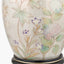 Daikon Flower Medium Glass Table Lamp Base with Edward 35cm Natural Linen Cylinder Lampshade