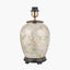 Daikon Flower Medium Glass Table Lamp Base with Bacall 40cm Almond Silk Knife Pleat Empire Lampshade