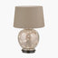 Honeysuckle Large Glass Table Lamp Base with Winston 40cm Taupe Handloom Tapered Lampshade