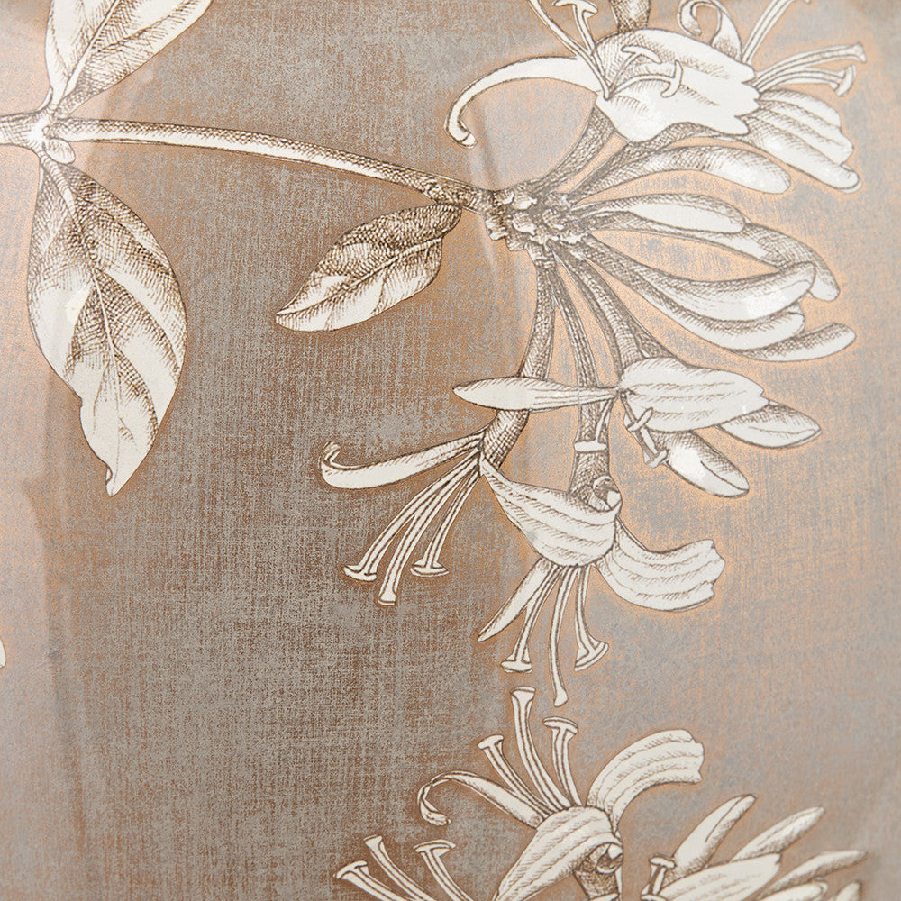 Honeysuckle Large Glass Table Lamp Base with Winston 40cm Taupe Handloom Tapered Lampshade