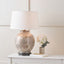 Honeysuckle Large Glass Table Lamp Base with Winston 40cm White Handloom Tapered Lampshade