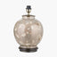 Honeysuckle Large Glass Table Lamp Base with Edward 40cm Natural Linen Cylinder Lampshade