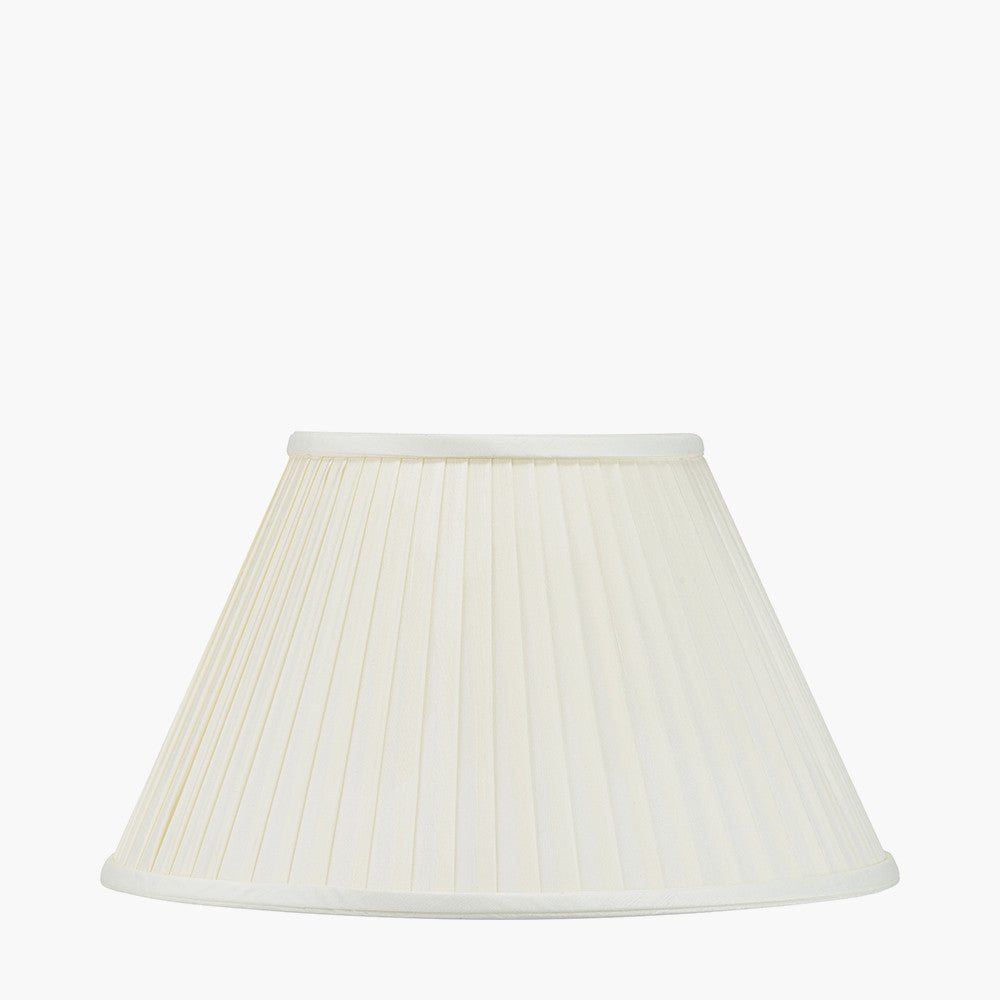 Honeysuckle Large Glass Table Lamp Base with Bacall 45cm Almond Silk Knife Pleat Empire Lampshade
