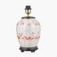Flamingo Medium Glass Table Lamp Base with Lino 35cm White Self Lined Linen Cylinder Lampshade