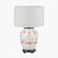 Flamingo Medium Glass Table Lamp Base with Lino 35cm White Self Lined Linen Cylinder Lampshade