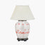 Flamingo Medium Glass Table Lamp Base with Bacall 40cm Almond Silk Knife Pleat Empire Lampshade