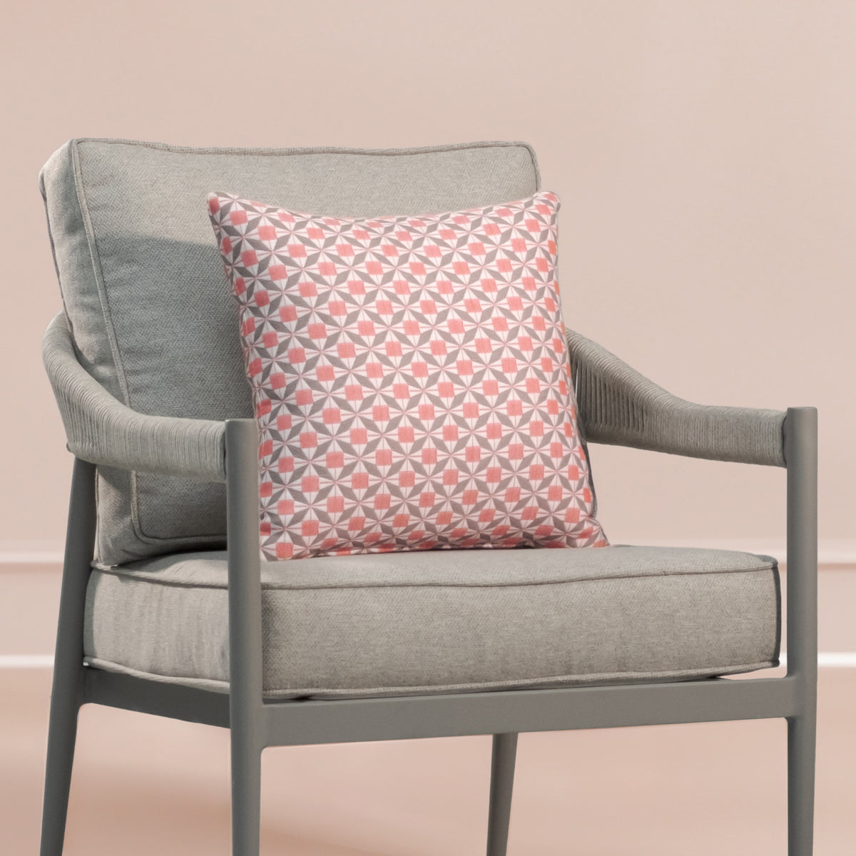 Fabric Scatter Cushion 43x43cm (Pack of 2) / Mosaic Coral