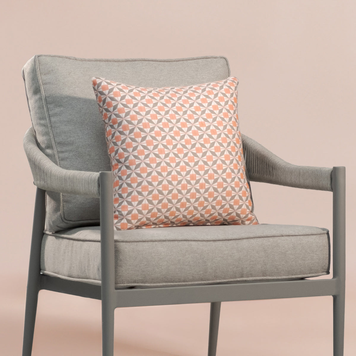 Fabric Scatter Cushion 43x43cm (Pack of 2) / Mosaic Coral