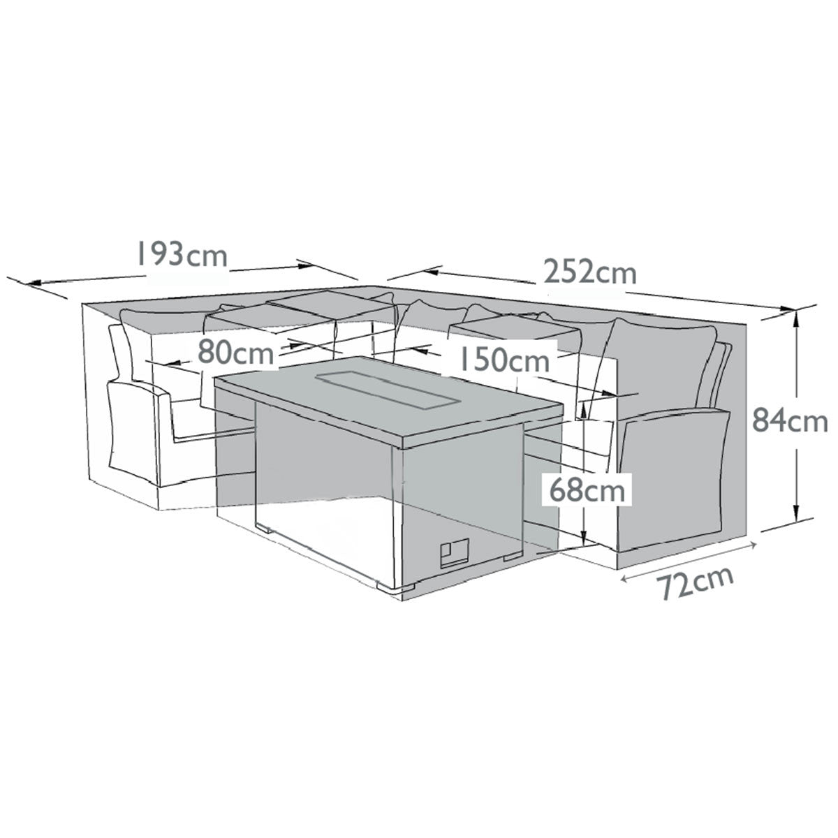 Outdoor Cover for Kingston Corner Set with Fire Pit