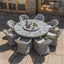 Oxford 8 Seat Round Dining Set With Heritage Chairs & Lazy Susan (Ceramic Glass)