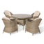 Winchester 4 Seat Round Dining Set With Heritage Chairs (Ceramic Glass)