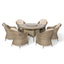 Winchester 6 Seat Round Dining Set With Heritage Chairs & Lazy Susan (Ceramic Glass)
