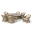 Winchester 6 Seat Oval Dining Set With Heritage Chairs & Lazy Susan (Ceramic Glass)