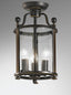 Pasillo 3 light Flush Lan tern - Antique Bronze