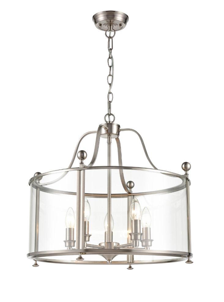Drayton 5 light Lantern - Satin Nickel