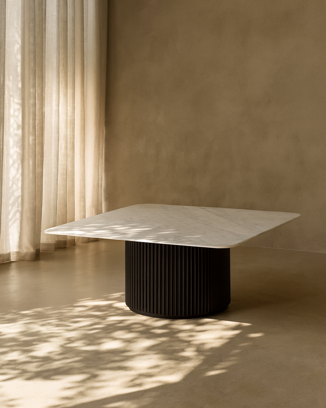 Lantine Marble Coffee Table - Matt Black