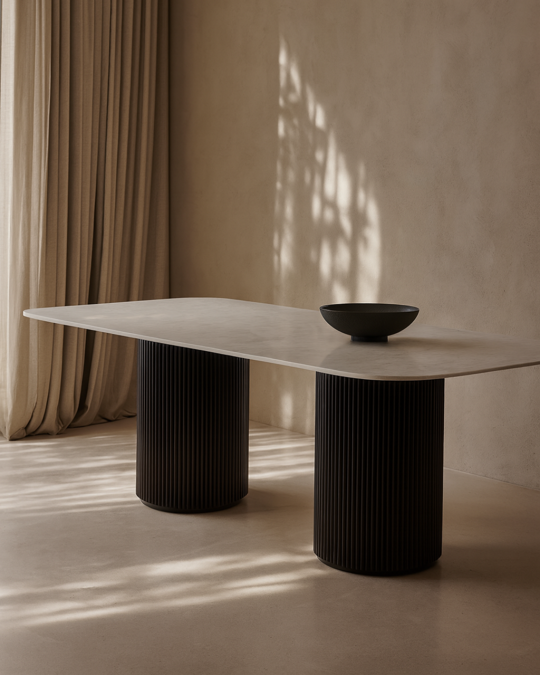 Lantine Marble 270 Dining Table - Matt Black