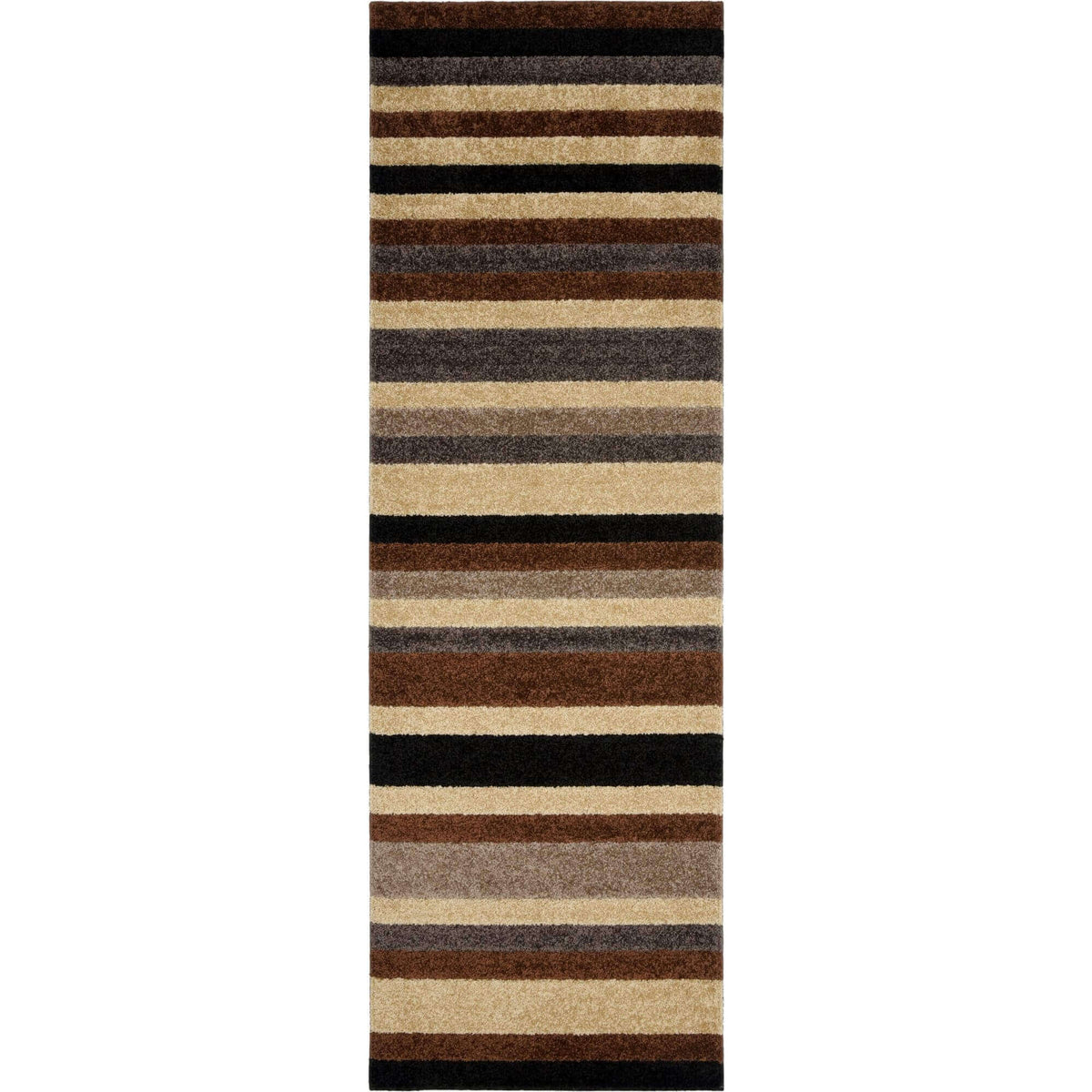 Linea Striped Caramel Washable Rug