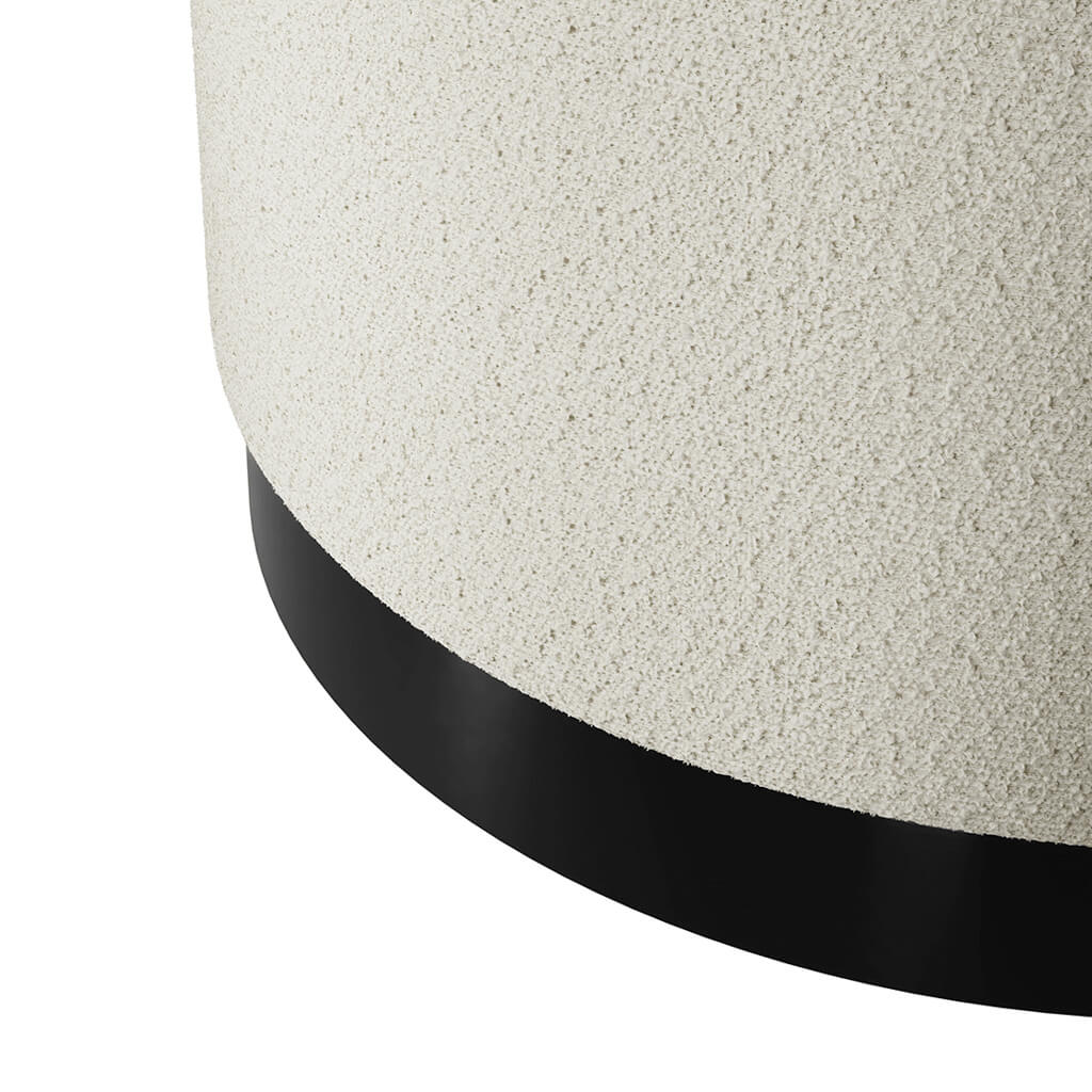 Lara Ivory Boucle Large Pouffe