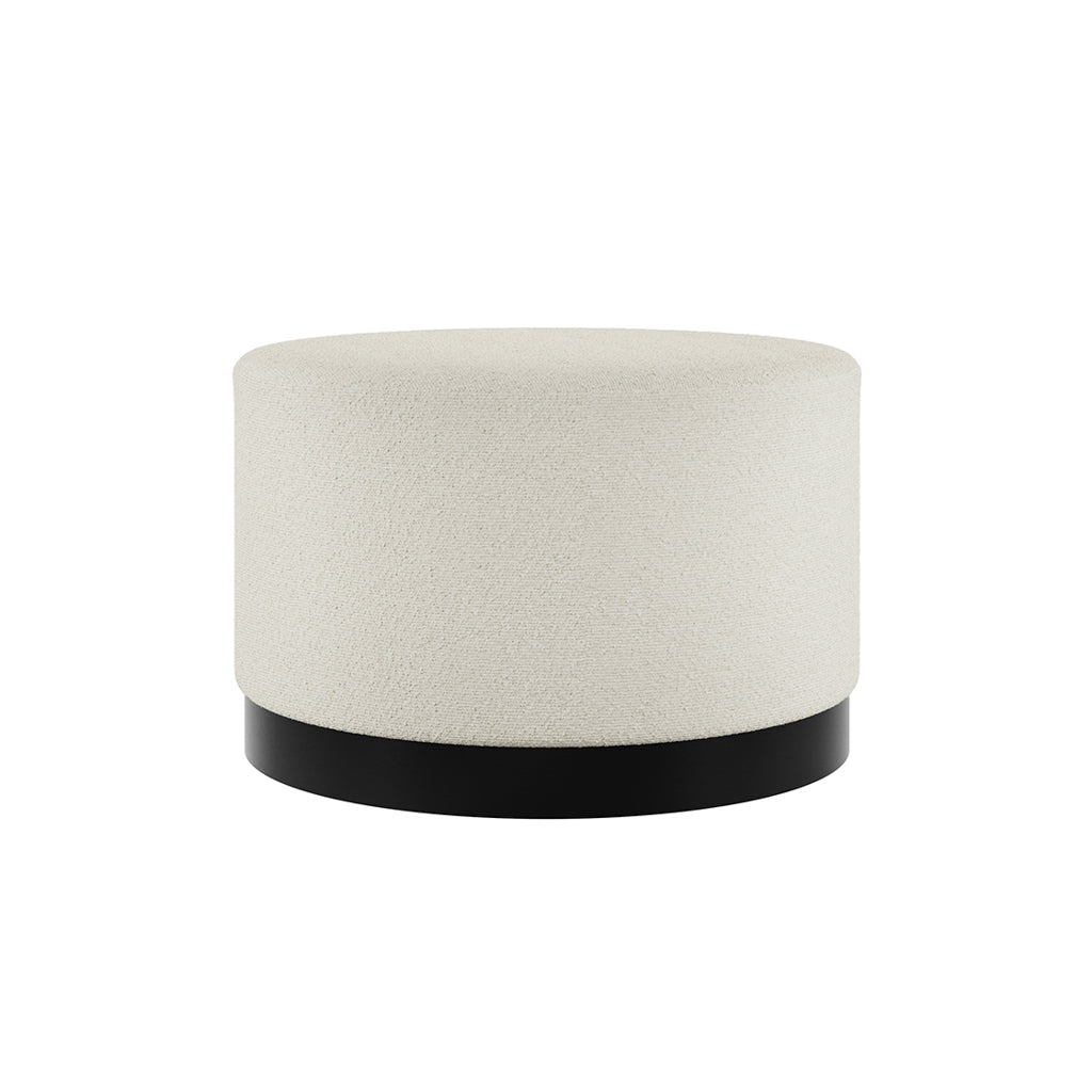 Lara Ivory Boucle Small Pouffe