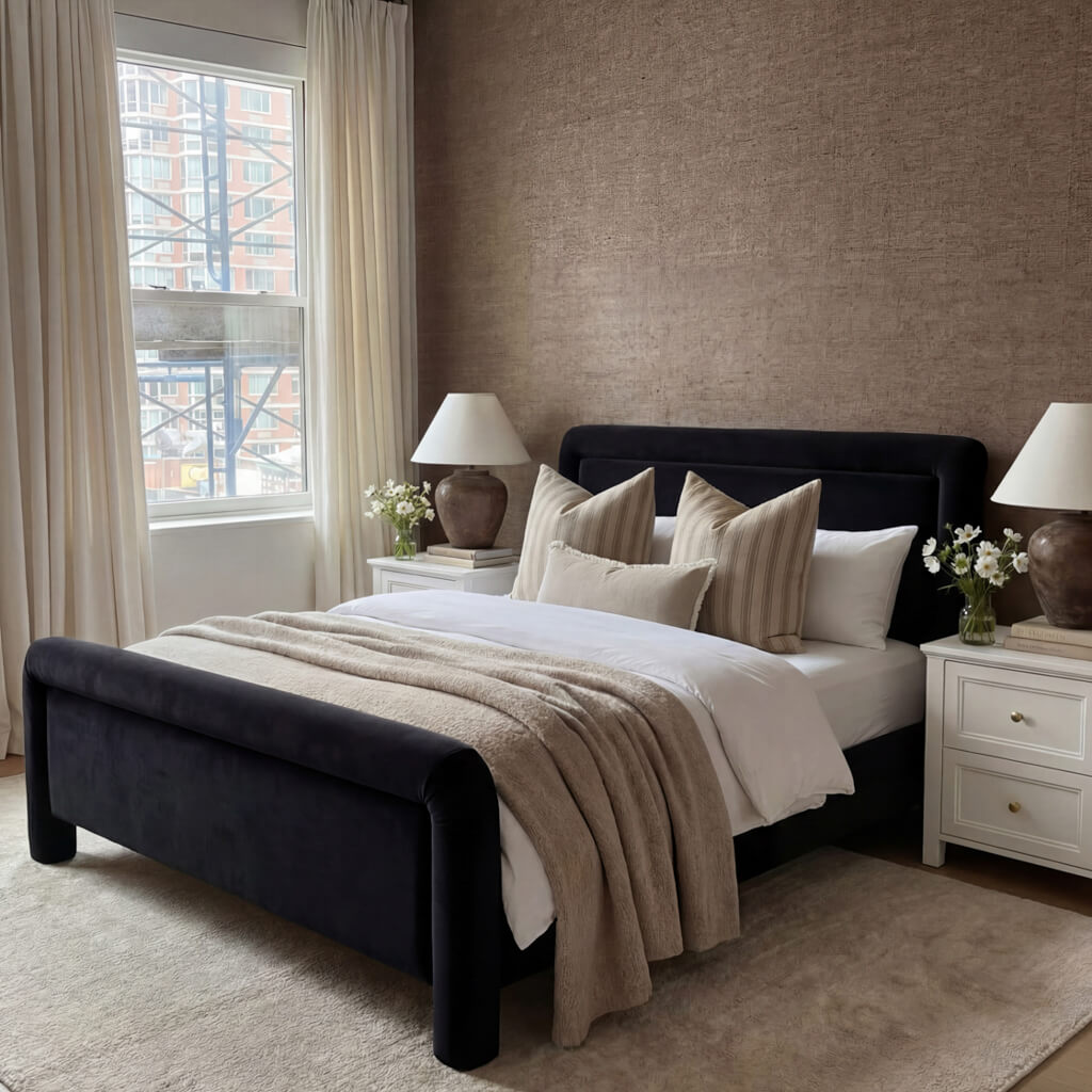 Leonnie Black King Bed