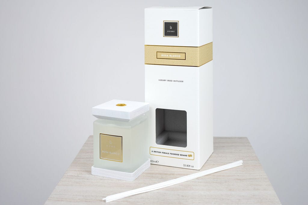 Lifestyle Home Collection 500ml Luxury Square Diffuser - Rosa blanco House of Isabella UK