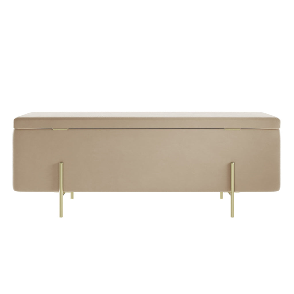 Lola Beige Storage Ottoman