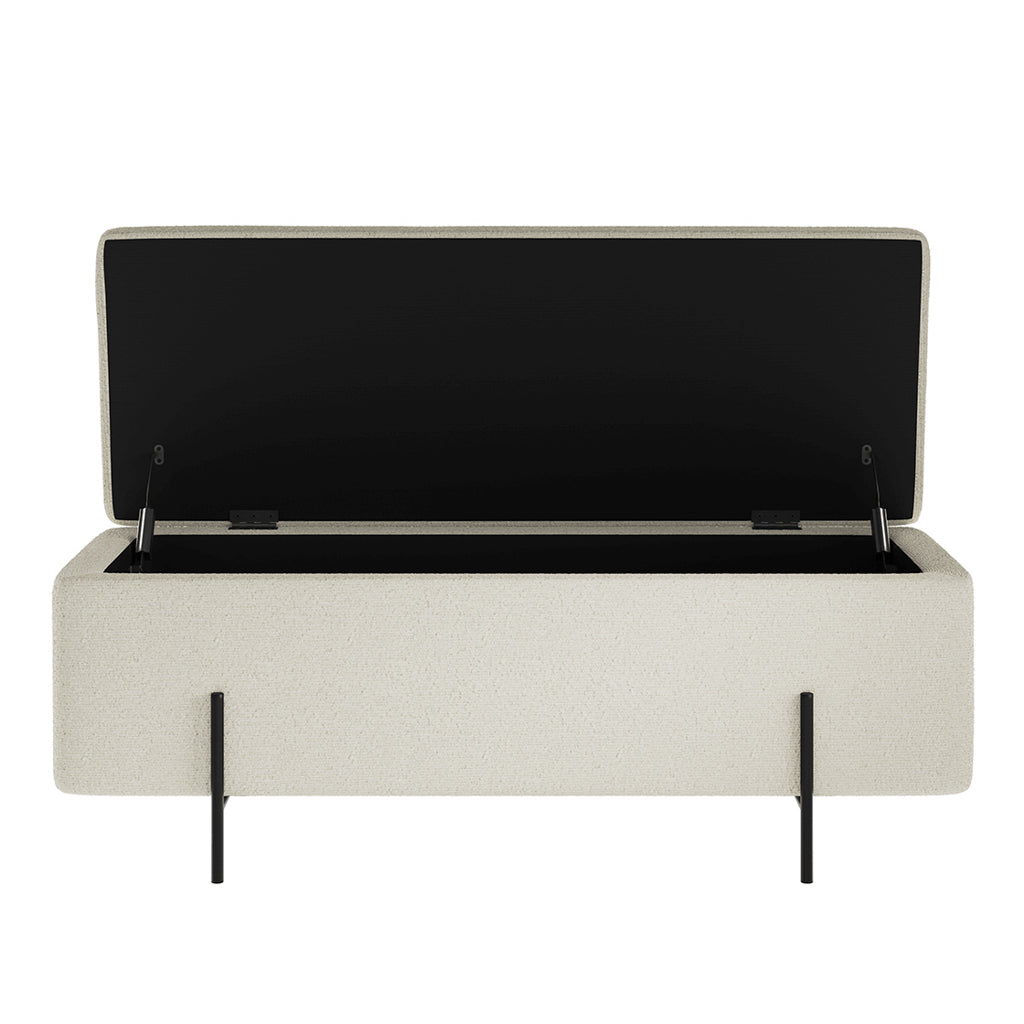 Lola Ivory Boucle Storage Ottoman