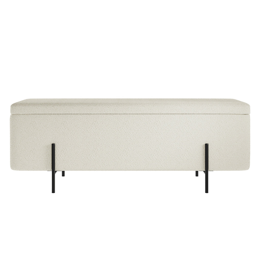 Lola Beige Storage Ottoman