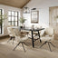 Louie Black Dining Table 4 Edisto Off White Dining Chairs