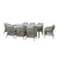 Maldives 8 Seat Rectangular Dining Set - Cool Linen
