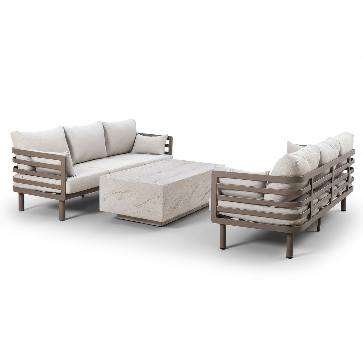 Metro 2 x 3 Seat Sofa's with Rectangular Sintered Stone Coffee Table