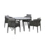 Milan 4 Seat Round Dining Set With Lazy Susan - Charcoal