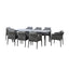 Milan 8 Seat Rectangular Dining Set - Charcoal
