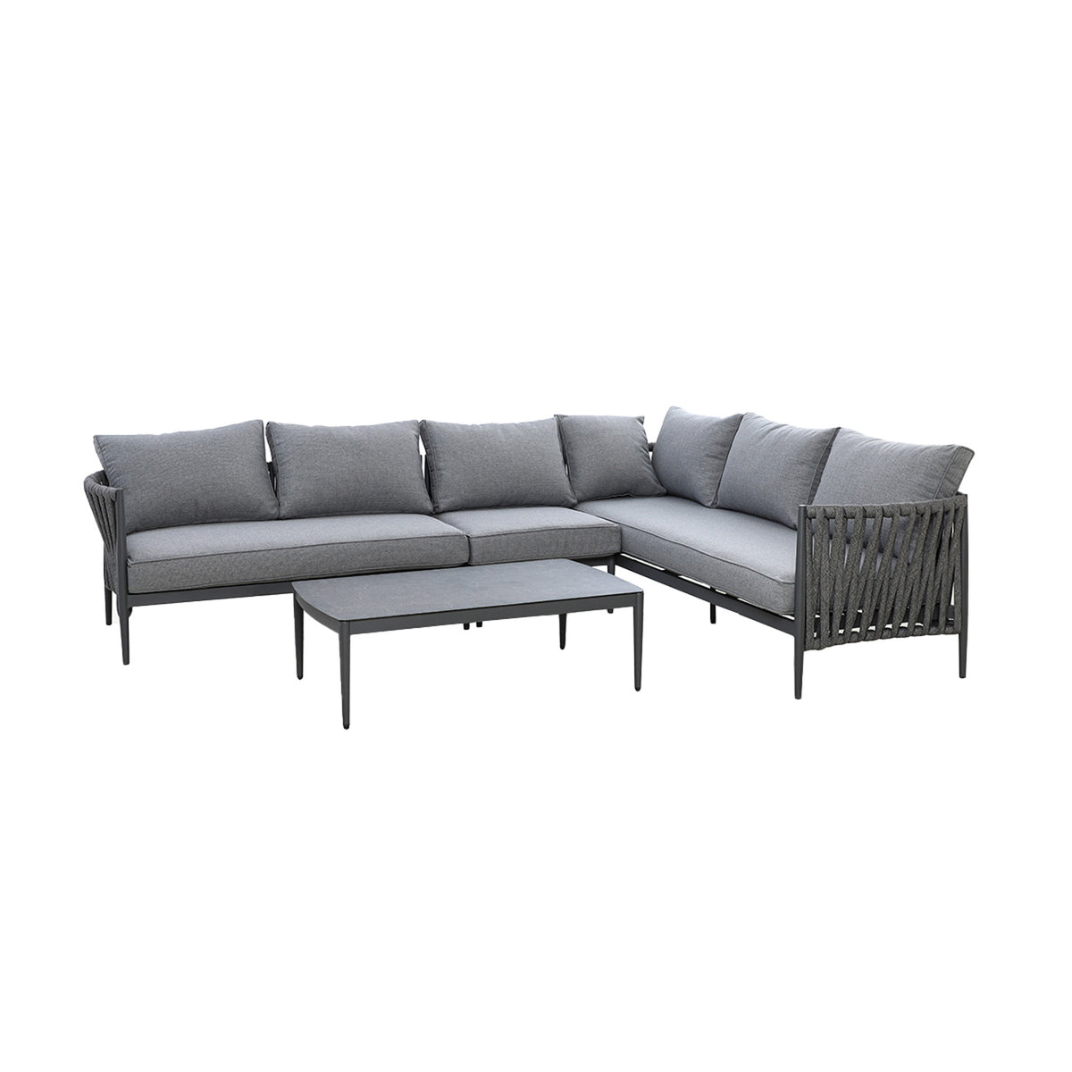 Milan Large Corner Sofa Set - Charcoal
