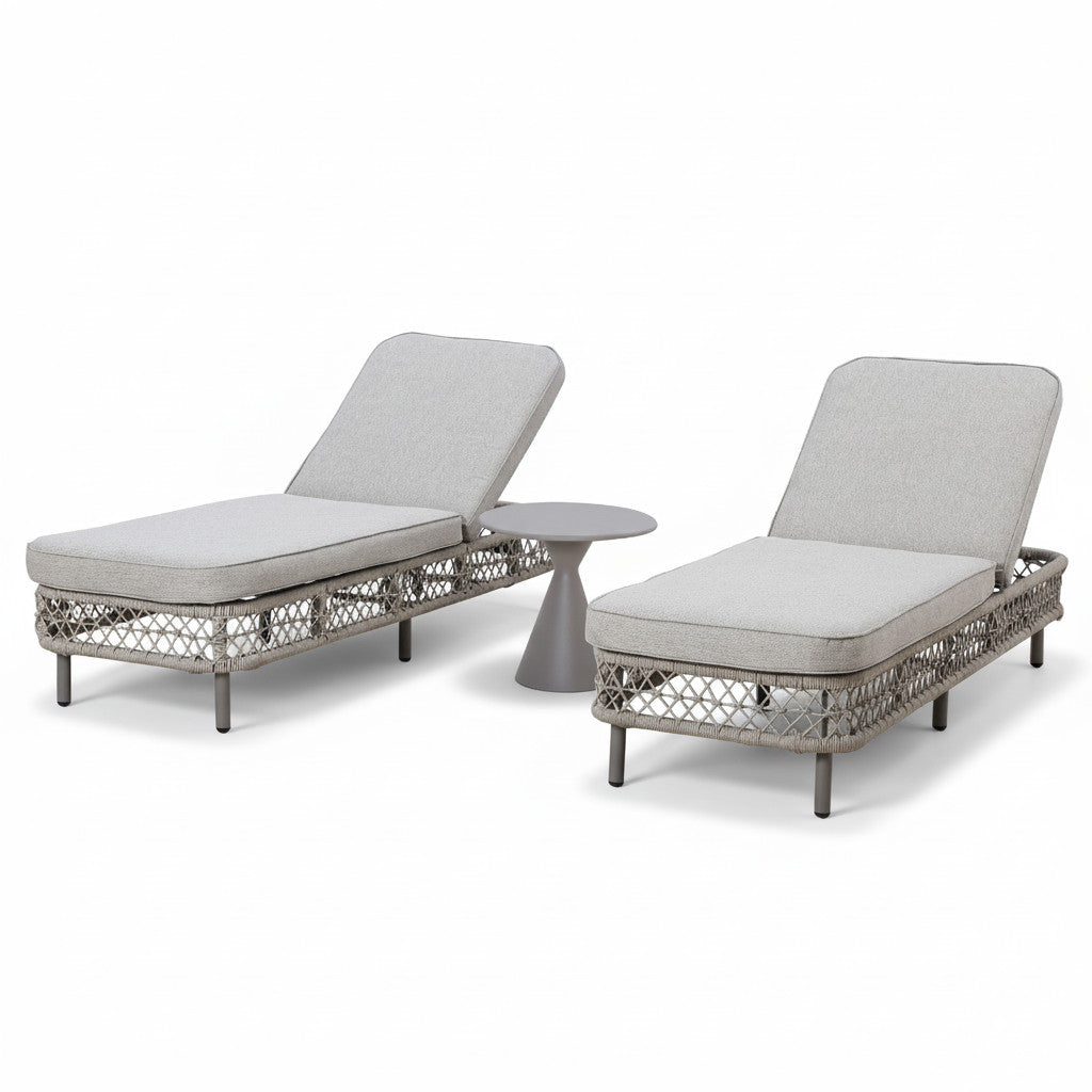 Monaco 3pc Sunlounger Set - Cool Linen