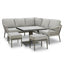 Monaco Square Corner Dining Set with Rising Table - Cool Linen