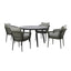 Monaco 4 Seat Round Dining Set With Lazy Susan - Ivy Green