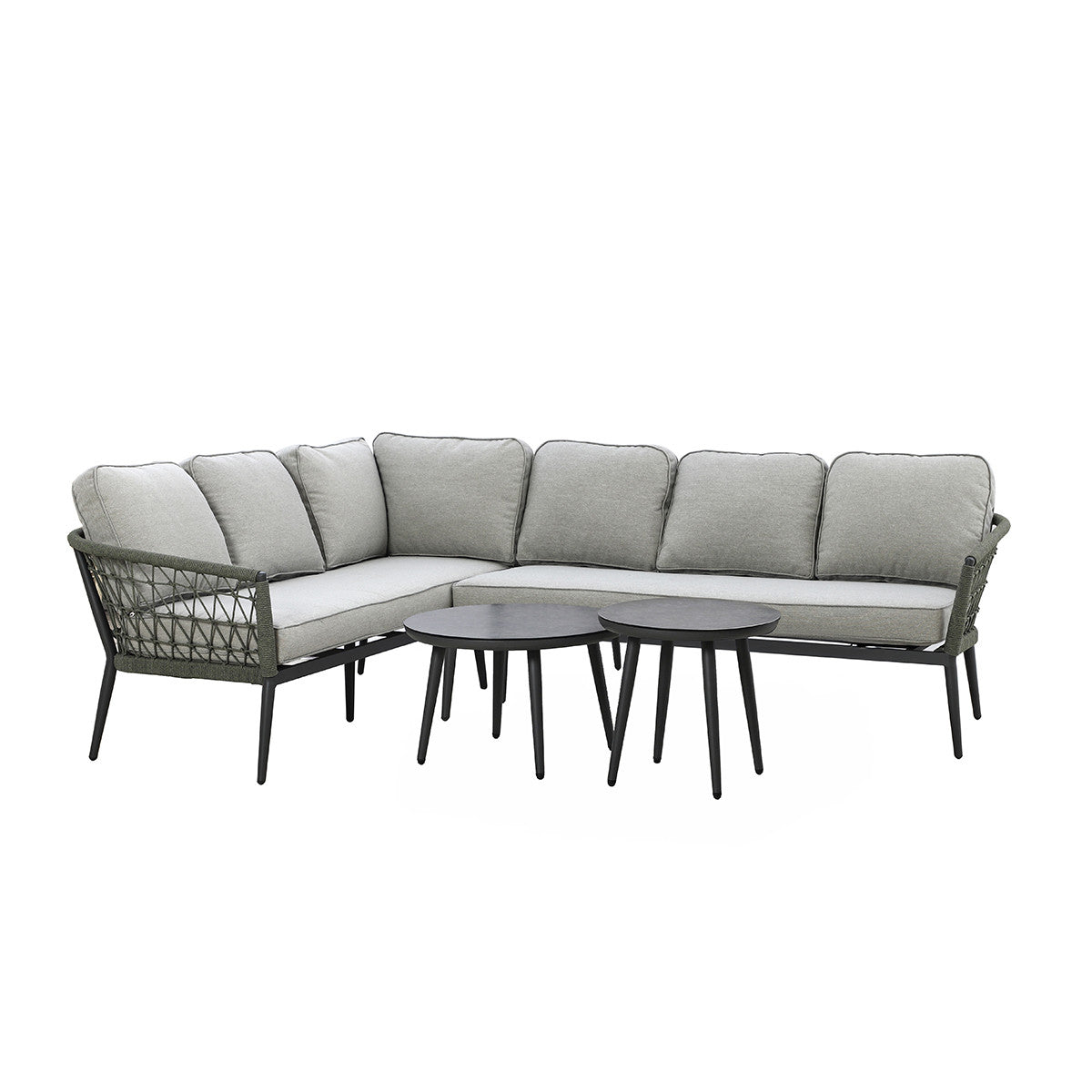 Monaco Large Corner Sofa Set - Ivy Green
