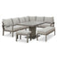 Montreal Large Corner Dining Set With Rectangular Rising Table - Cool Linen